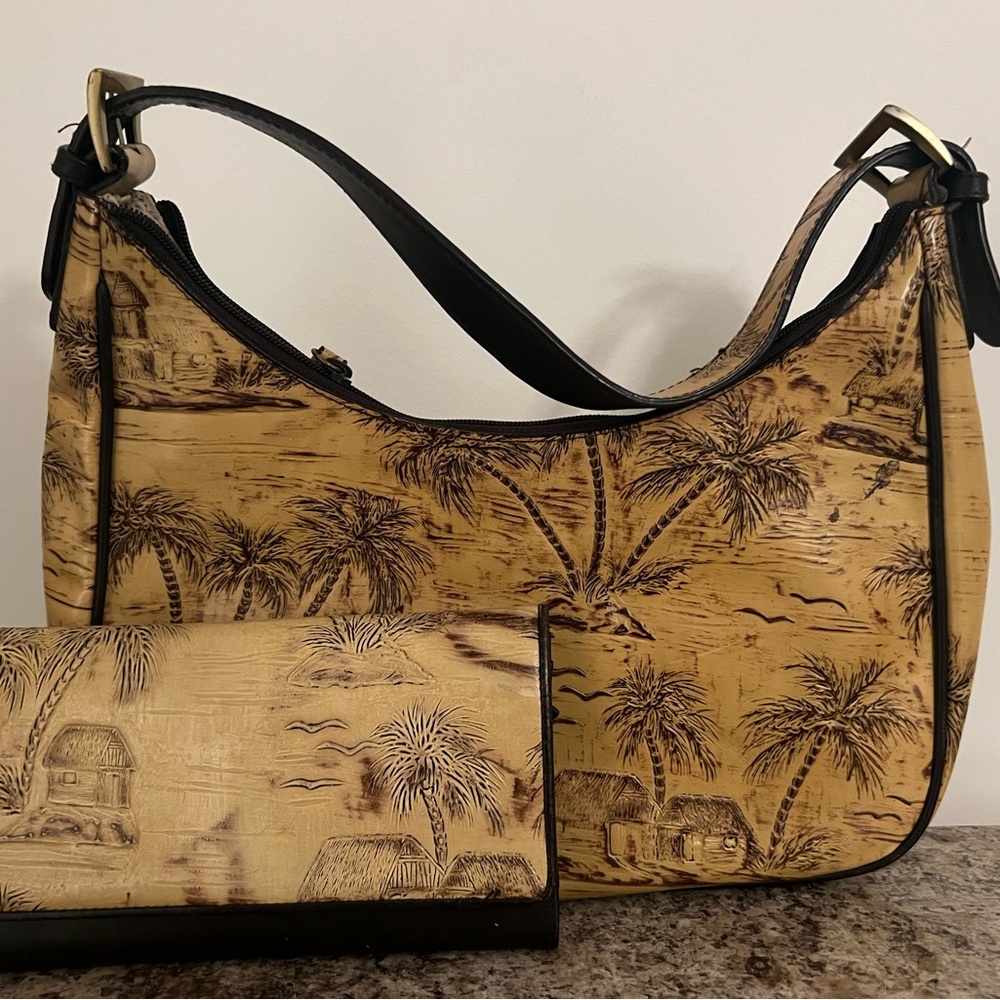 Sunset Cove Tropical Hobo Style Handbag with Matching Wallet